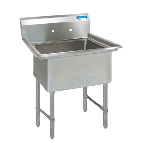 Bk Resources One Compartment Sink 16 Gauge 18 in x 18 in, 1, 2, Free Standing, Stainless Steel BKS6-1-18-14S - main